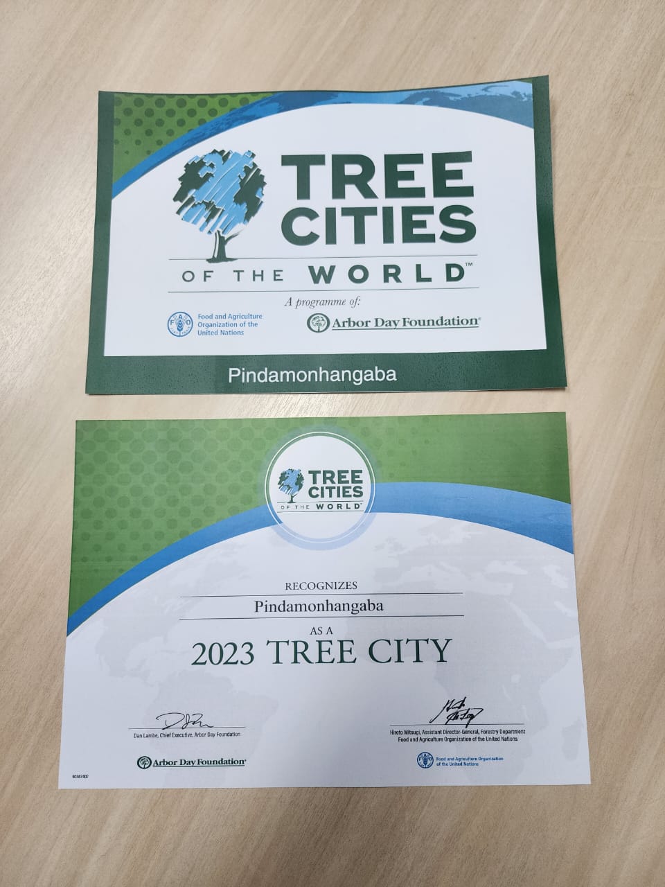 Pinda recebe certificação internacional como Cidade Árvore